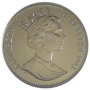 1 Crown - Elizabeth II Skiing; Silver Proof obverse image