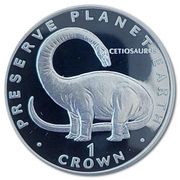 1 Crown - Elizabeth II Cetiosaurus; Silver Proof, United Kingdom, 1993 reverse image