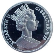 1 Crown - Elizabeth II Stegosaurus; Silver Proof obverse image