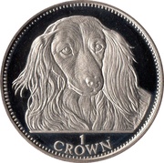 1 Crown - Elizabeth II Long-haired Dachshund, United Kingdom, 1993 reverse image