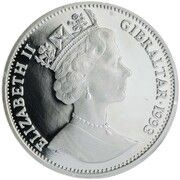 1 Crown - Elizabeth II Long-haired Dachshund; Silver Proof obverse image