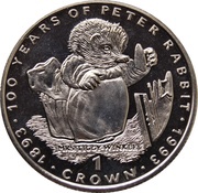 1 Crown - Elizabeth II Mrs. Tiggy Winkle, United Kingdom, 1993 reverse image