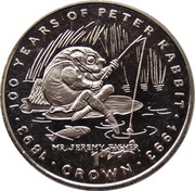 1 Crown - Elizabeth II Mr. Jeremy Fisher, United Kingdom, 1993 reverse image