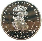 1 Crown - Elizabeth II Benjamin Bunny; Silver Proof reverse image