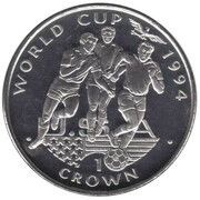 1 Crown - Elizabeth II 3 players running with ball, United Kingdom, 1994 reverse image