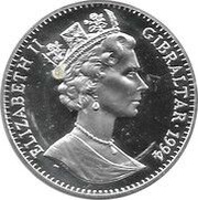 1 Crown - Elizabeth II 3 players running with ball; Silver Proof Issue obverse image