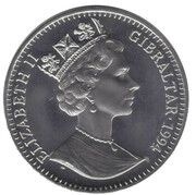 1 Crown - Elizabeth II Tackling player with ball obverse image