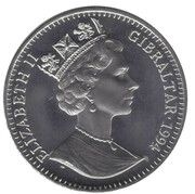 1 Crown - Elizabeth II Player scoring under goalkeeper obverse image