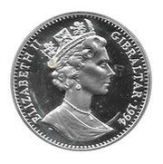 1 Crown - Elizabeth II Player scoring under goalkeeper; Silver Proof obverse image