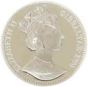 1 Crown - Elizabeth II Goalkeeper diving; Silver Proof obverse image