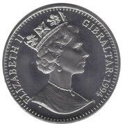 1 Crown - Elizabeth II Player kicking obverse image