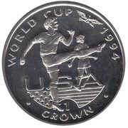 1 Crown - Elizabeth II Player kicking, United Kingdom, 1994 reverse image