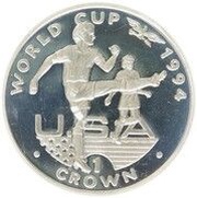 1 Crown - Elizabeth II Player kicking; Silver Proof reverse image