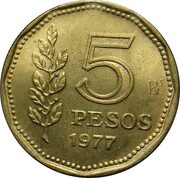 5 Pesos Admiral G. Brown reverse image