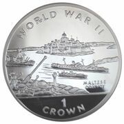 1 Crown - Elizabeth II Maltese Convoys; Silver Proof, United Kingdom, 1994 reverse image