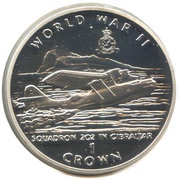 1 Crown - Elizabeth II Squadron 202 in Gibraltar; Silver Proof, United Kingdom, 1994 reverse image