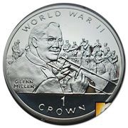 1 Crown - Elizabeth II Glenn Miller; Silver Proof, United Kingdom, 1994 reverse image
