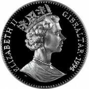 1 Crown - Elizabeth II First Man on the Moon - Saturn Rocket; Silver Proof obverse image