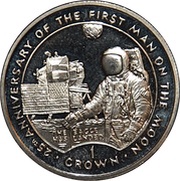 1 Crown - Elizabeth II First Man on the Moon - Eagle has landed, United Kingdom, 1994 reverse image
