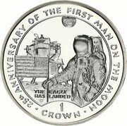 1 Crown - Elizabeth II First Man on the Moon - Eagle has landed; Silver Proof, United Kingdom, 1994 reverse image
