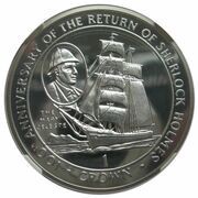 1 Crown - Elizabeth II The Mary Celeste; Silver Proof, United Kingdom, 1994 reverse image