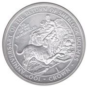 1 Crown - Elizabeth II The Hound of Baskervilles; Silver Proof, United Kingdom, 1994 reverse image
