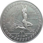 1 Crown - Elizabeth II Long Jumper, United Kingdom, 1995 reverse image