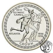 1 Crown - Elizabeth II Discus Thrower, United Kingdom, 1995 reverse image