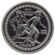 1 Crown - Elizabeth II Relay Runner; Silver Proof, United Kingdom, 1995 reverse image