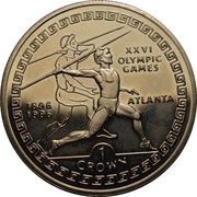 1 Crown - Elizabeth II Javelin Thrower, United Kingdom, 1995 reverse image