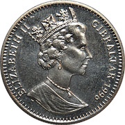 1 Crown - Elizabeth II Atlanta Olympics - Tennis obverse image