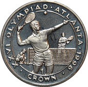 1 Crown - Elizabeth II Atlanta Olympics - Tennis, United Kingdom, 1996 reverse image