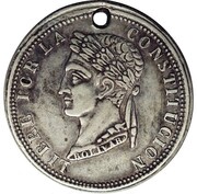 4 Soles Pattern, Bolivia, 1852 reverse image