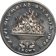 1 Crown - Elizabeth II Atlanta Olympics - Flame, United Kingdom, 1996 reverse image