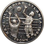 1 Crown - Elizabeth II Atlanta Olympics - Volleyball, United Kingdom, 1996 reverse image