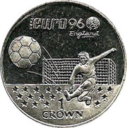 1 Crown - Elizabeth II Euro Championship, United Kingdom, 1996 reverse image