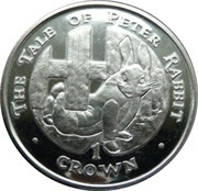 1 Crown - Elizabeth II Peter Rabbit Escaping, United Kingdom, 1996 reverse image