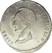 4 Soles, Bolivia, 1853 reverse image