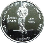 1 Crown - Elizabeth II James Dean, United Kingdom, 1996 reverse image