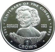 1 Crown - Elizabeth II Marilyn Monroe, United Kingdom, 1996 reverse image