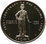 1 Crown - Elizabeth II Charlie Chaplin, United Kingdom, 1996 reverse image