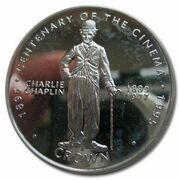 1 Crown - Elizabeth II Charlie Chaplin; Silver Proof, United Kingdom, 1996 reverse image