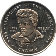 1 Crown - Elizabeth II Elvis Presley, United Kingdom, 1996 reverse image