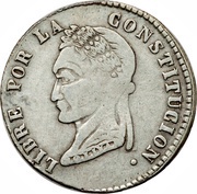 4 Soles, Bolivia, 1855-1858 reverse image
