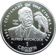 1 Crown - Elizabeth II Alfred Hitchcock, United Kingdom, 1996 reverse image