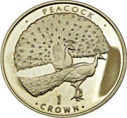 1 Crown - Elizabeth II Peacock, United Kingdom, 1997 reverse image