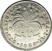 4 Soles La Paz mint obverse image