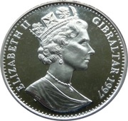 1 Crown - Elizabeth II Golden Wedding-Engagement Photograph obverse image