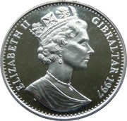 1 Crown - Elizabeth II Queen with cheering crowd obverse image