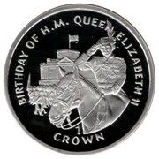 1 Crown - Elizabeth II Trooping the Colour; Silver proof, United Kingdom, 1997 reverse image